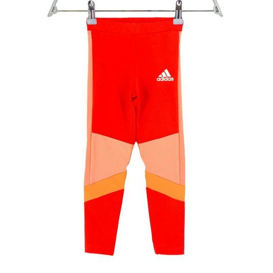 Adidas Climalite Girls Red Tight Leggings Size 5 - 6 Years