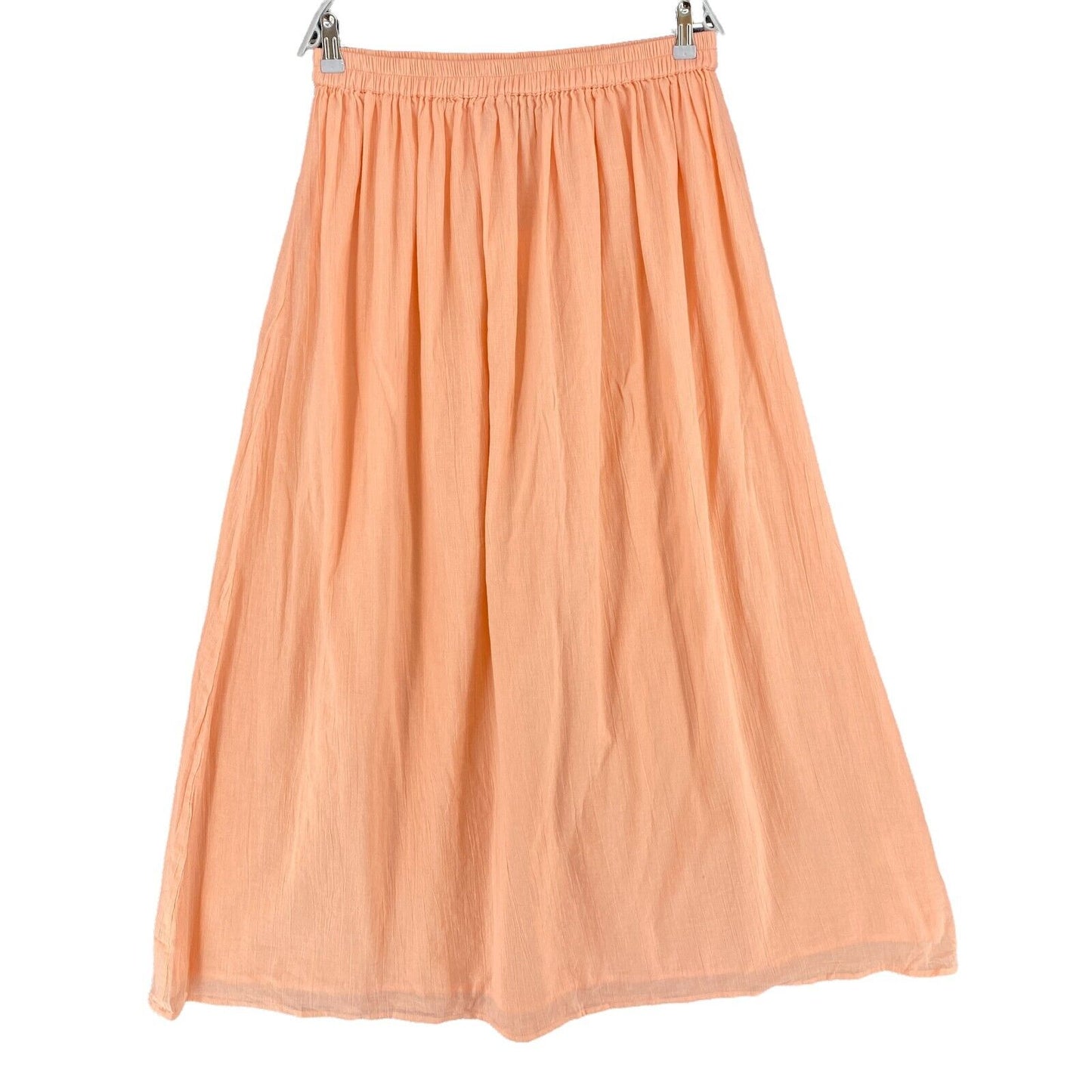 SILVIAN HEACH Peach Orange 100% Cotton Flare Maxi Skirt Size L