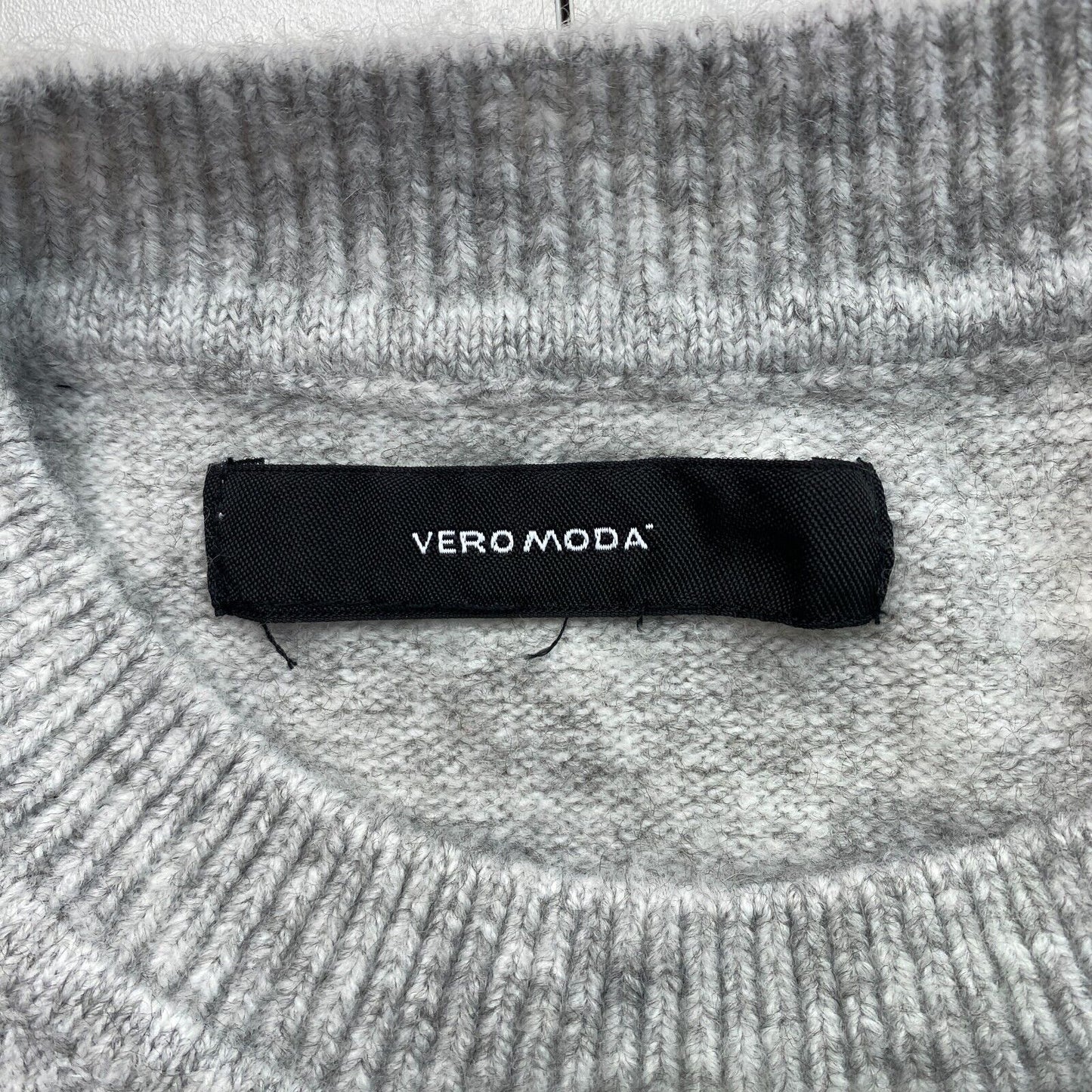 VERO MODA Womens Grey Crew Neck Sweater Jumper Size L