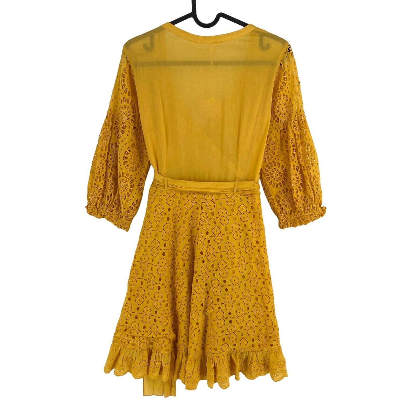 ODD MOLLY Women Yellow Two Step Flow Wrap Dress Size 4 / XL