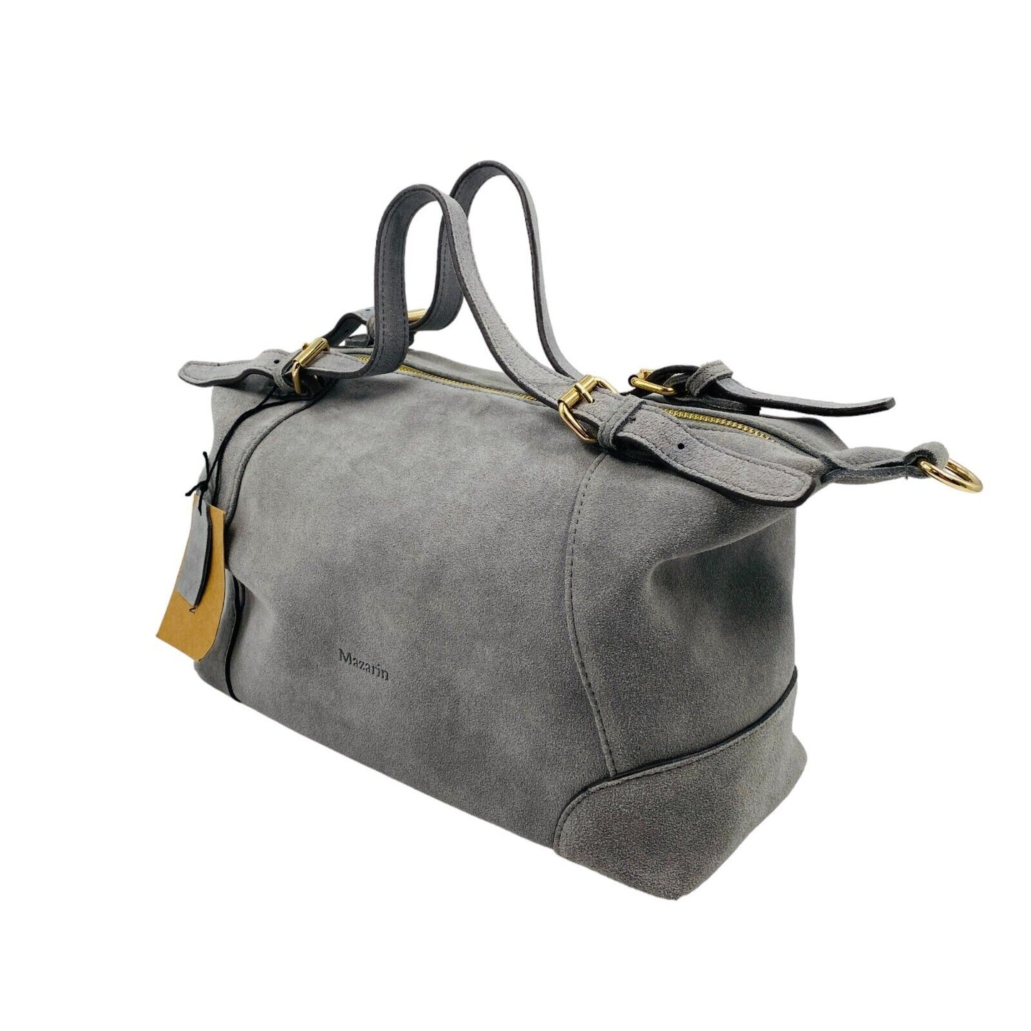 MAZARIN Sac en cuir suédé gris sac à main sac à bandoulière