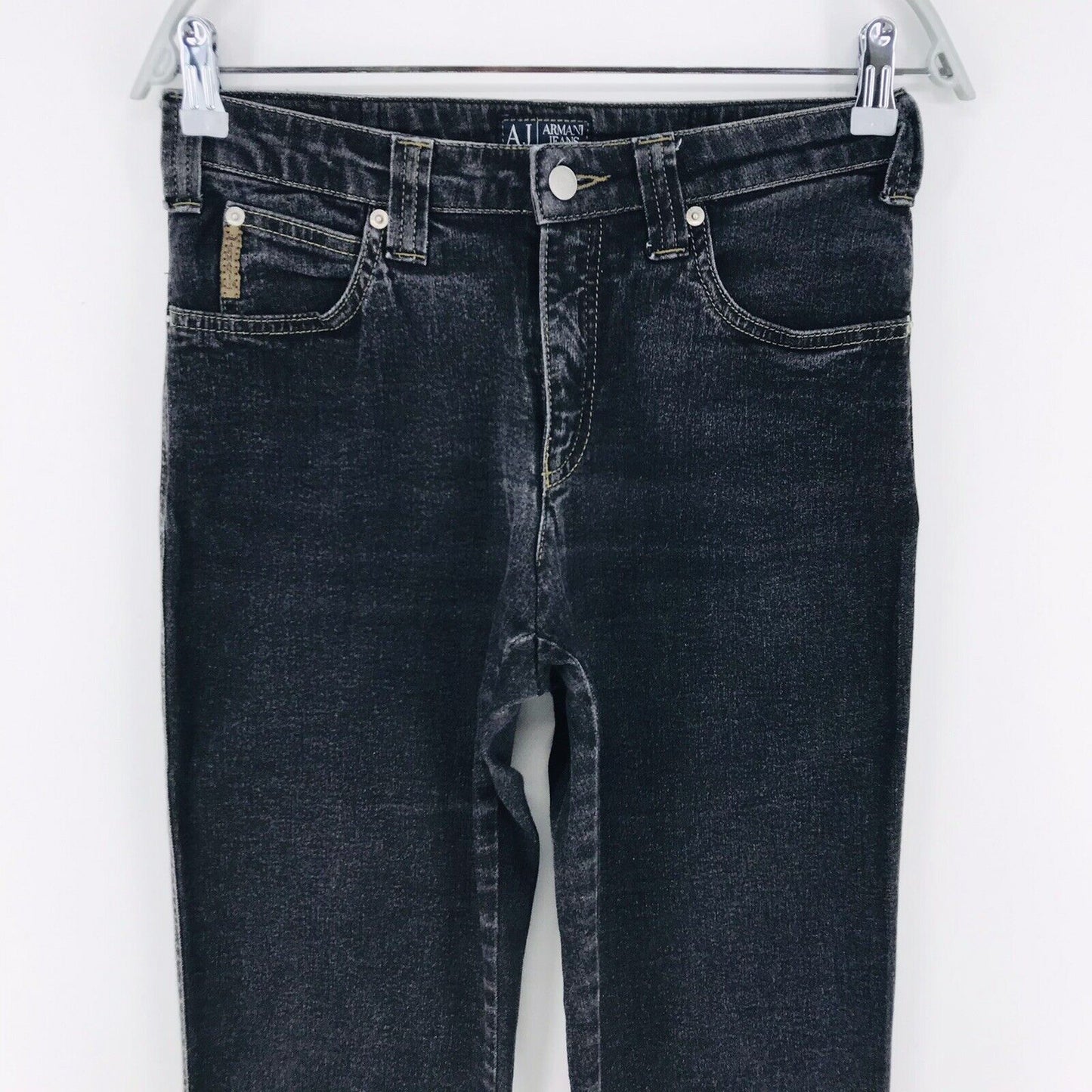 Armani Jeans Damen Dunkelgrau Stretch Regular Straight Fit Jeans W29 L36