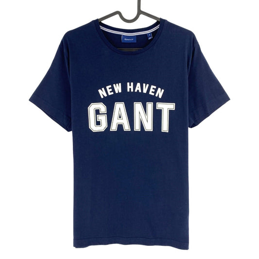 GANT Men Navy Blue Logo Crew Neck Short Sleeves T-Shirt Size M