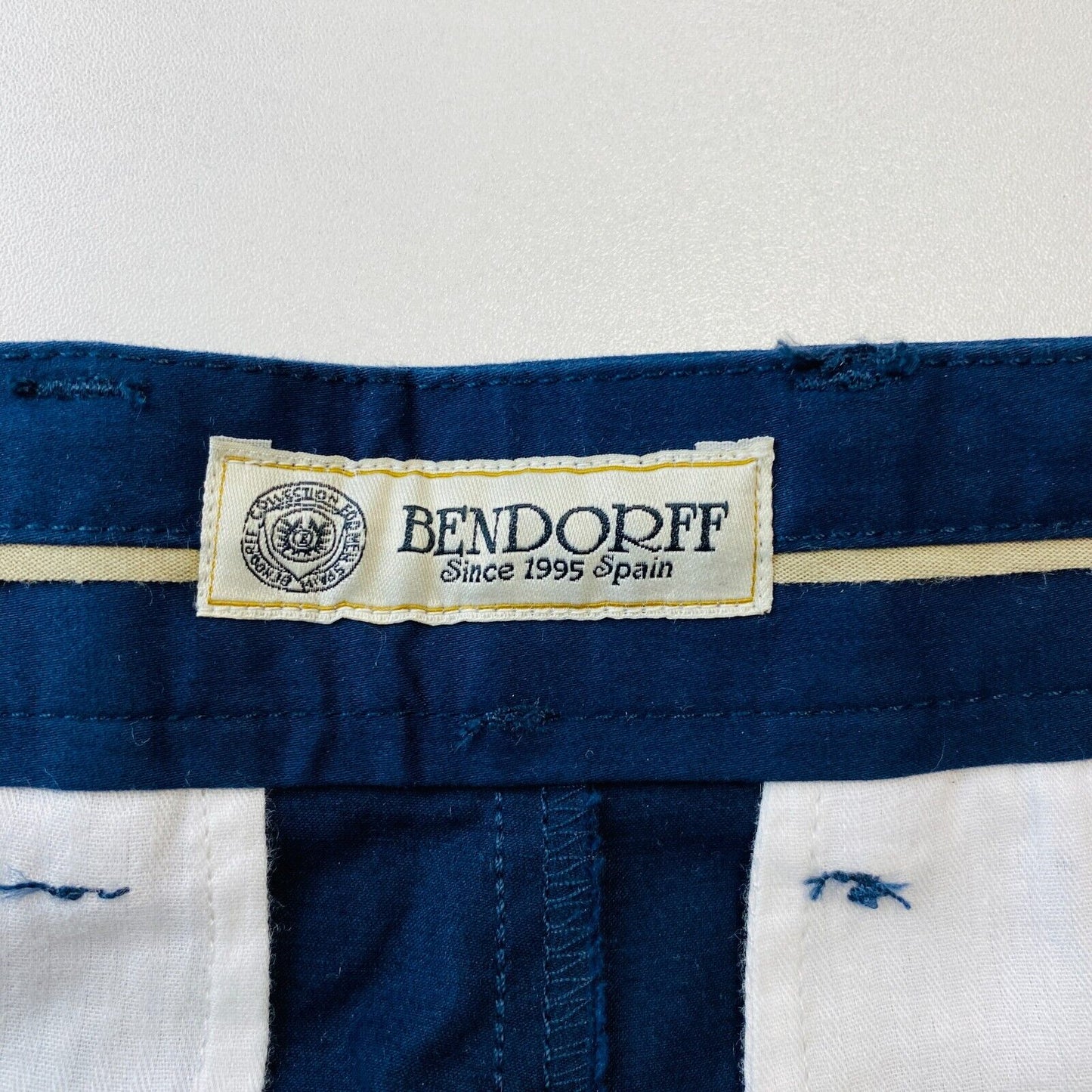 BENDORFF Mens Dark Blue Stretch Slim Fit Chino Trousers Size W30