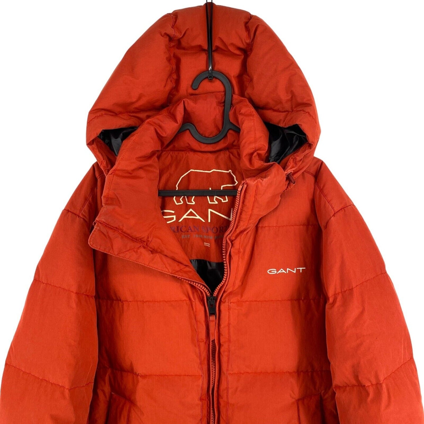 GANT Dark Orange The Alta Down Hooded Puffer Jacket Coat Size M