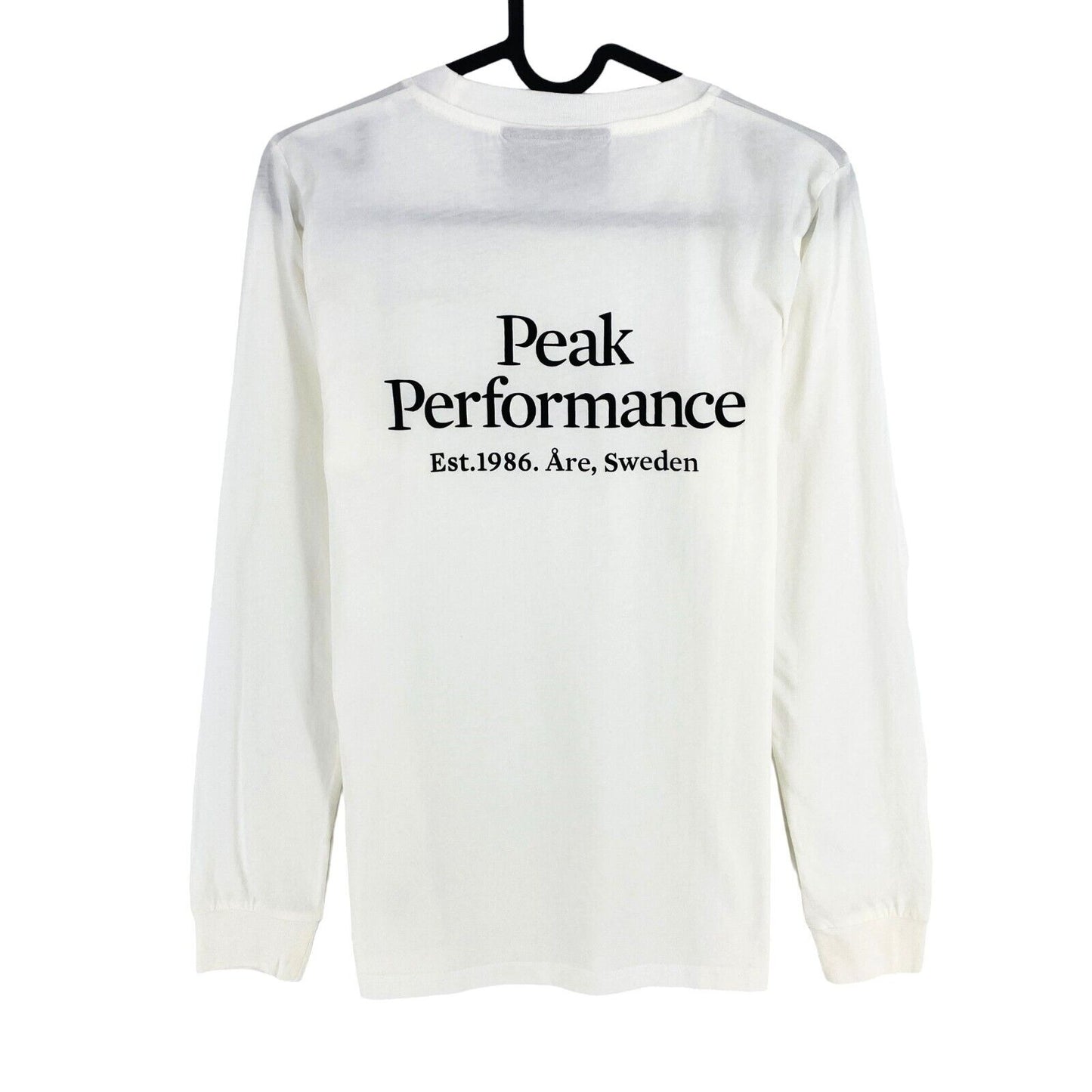 Peak Performance Women White Original Back Print LS Crew Neck Top Size XS