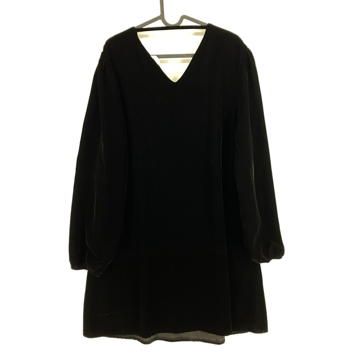 LA MARTINA Women Black Long Sleeves Light Velvet Dress Size 4 / L