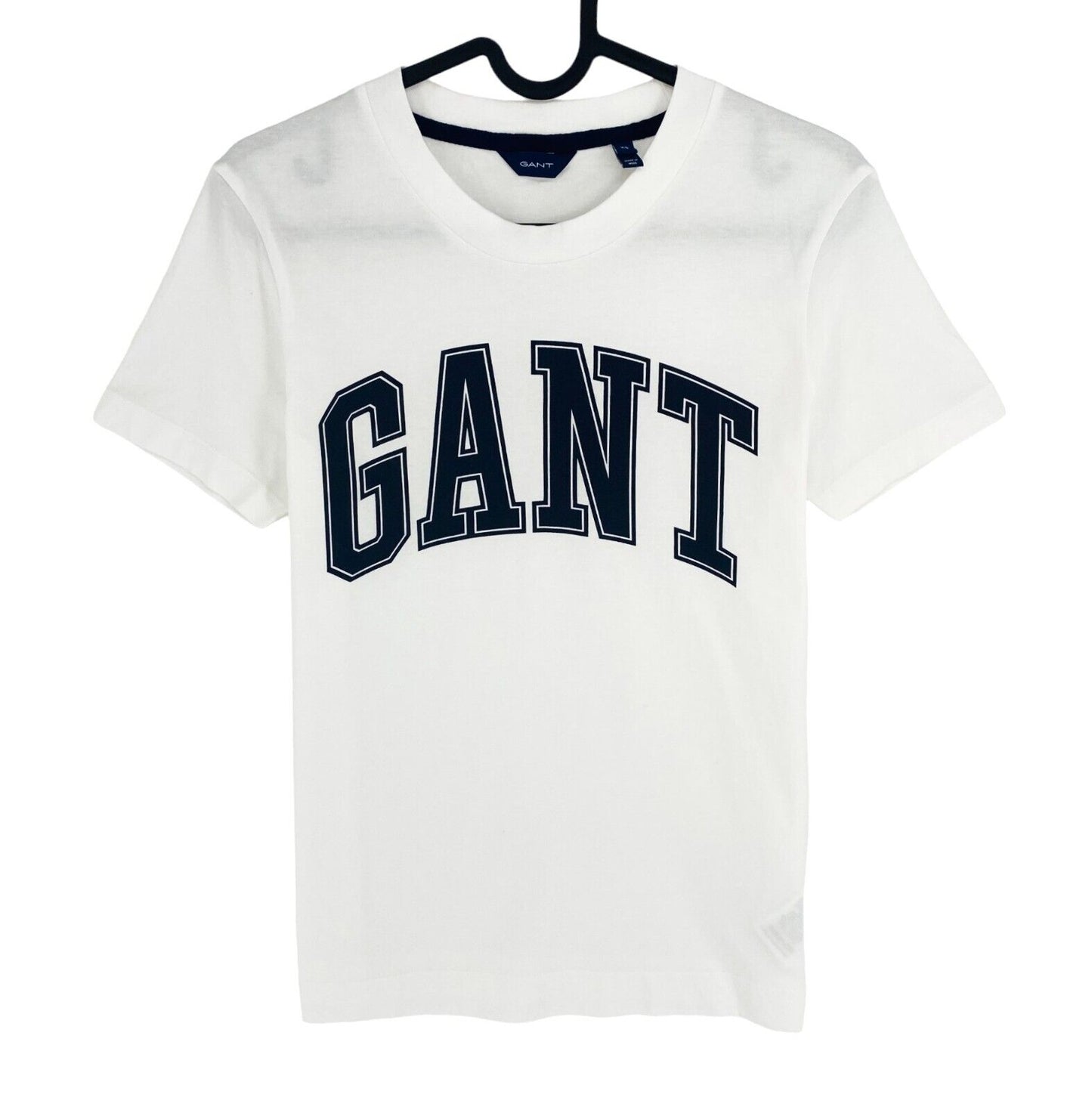 GANT Women White Logo Crew Neck Short Sleeves T Shirt Size XS