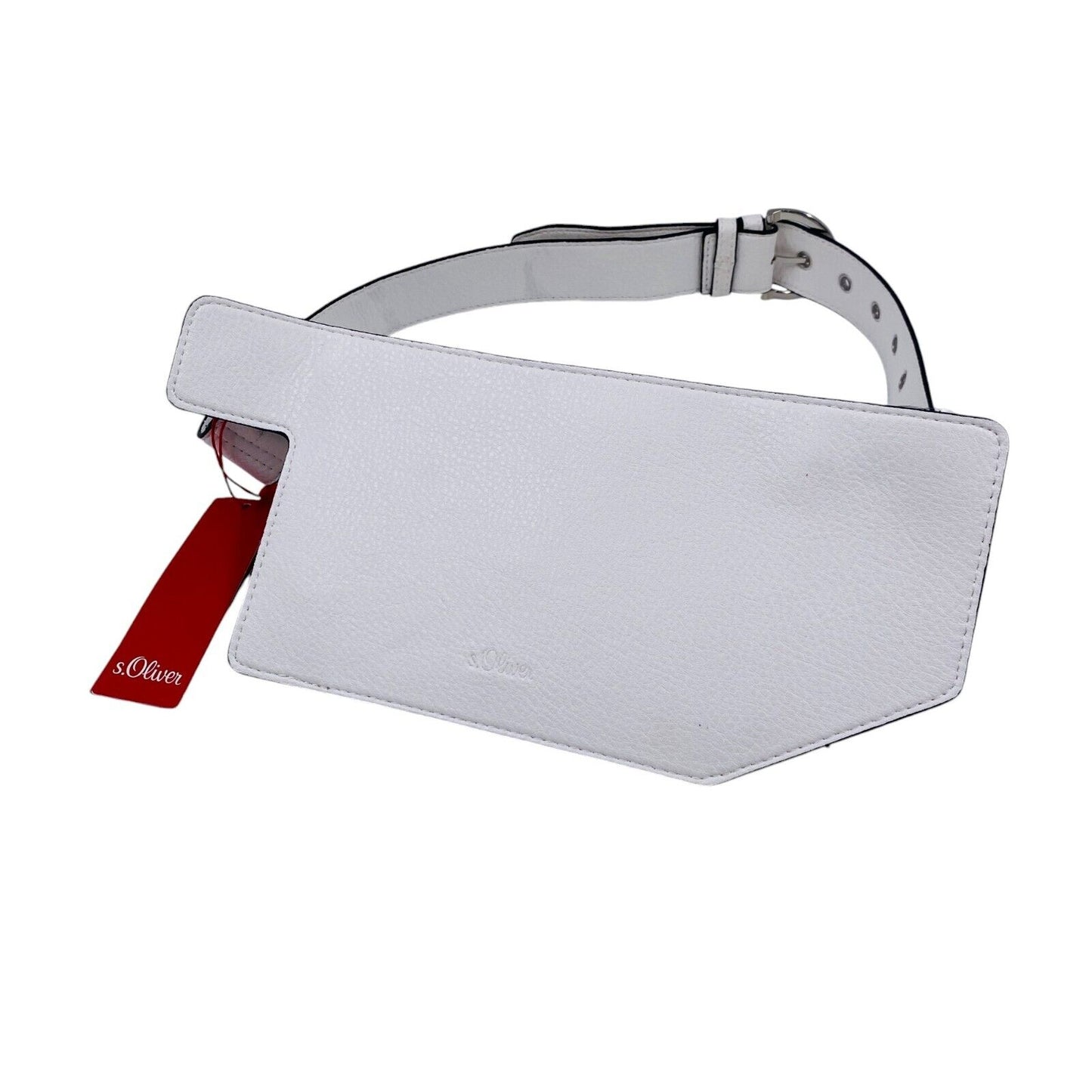 s.Oliver Women White Eco Leather Travel Belt Bag Waist Pack