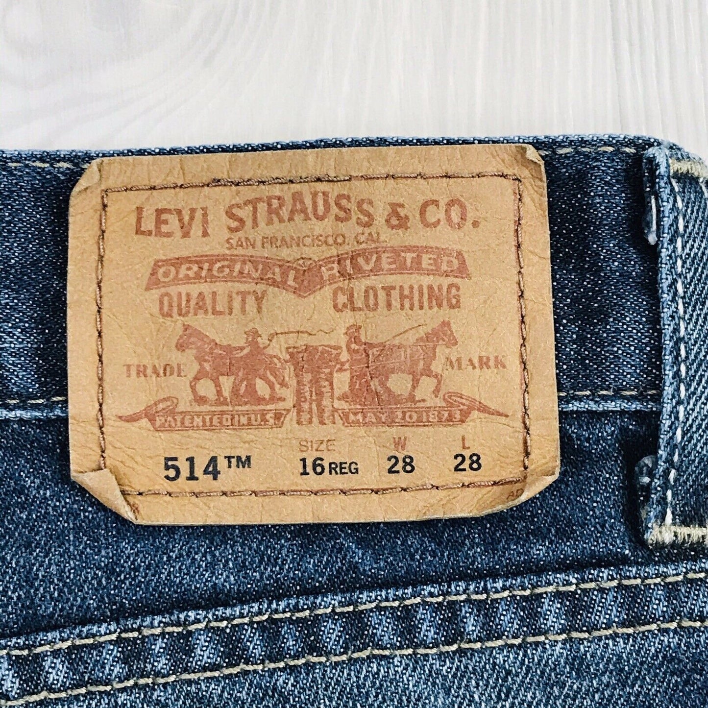 Vintage Levi's 514 Boys Blue Slim Straight Fit Jeans 16 Reg / W28 L28