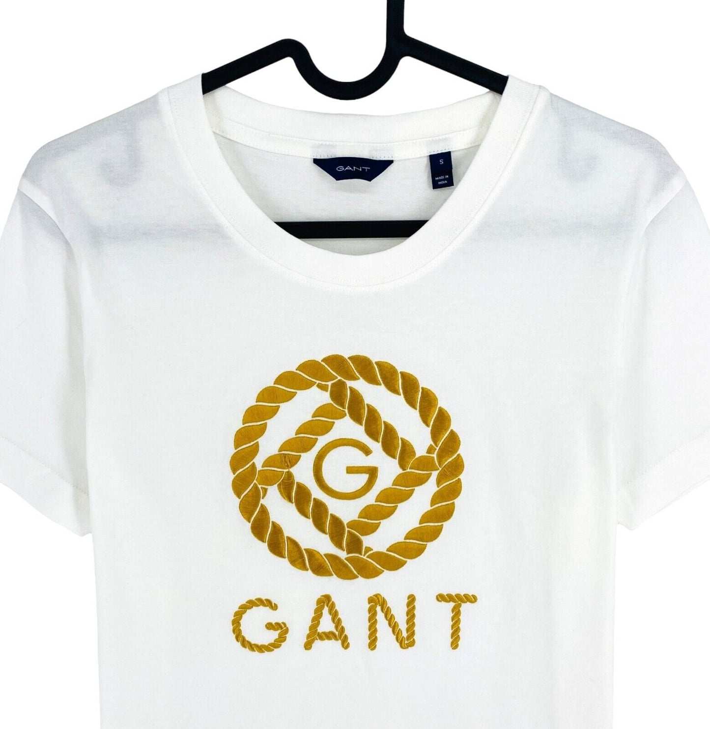 GANT Women White Rope Icon Crew Neck Short Sleeves T Shirt Size S