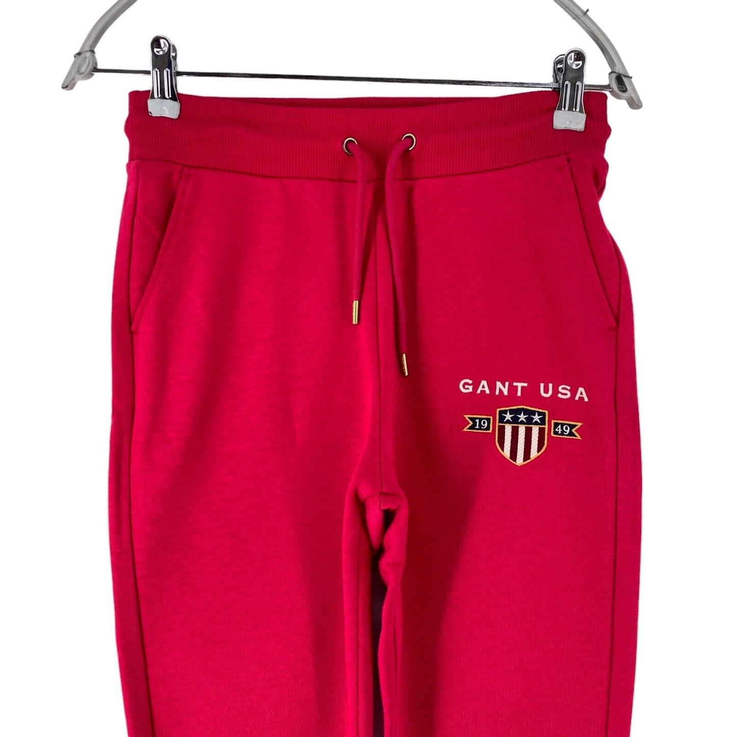 GANT Dark Pink Women Regular Fit Cuffed Sweat Pants Trousers Size XS