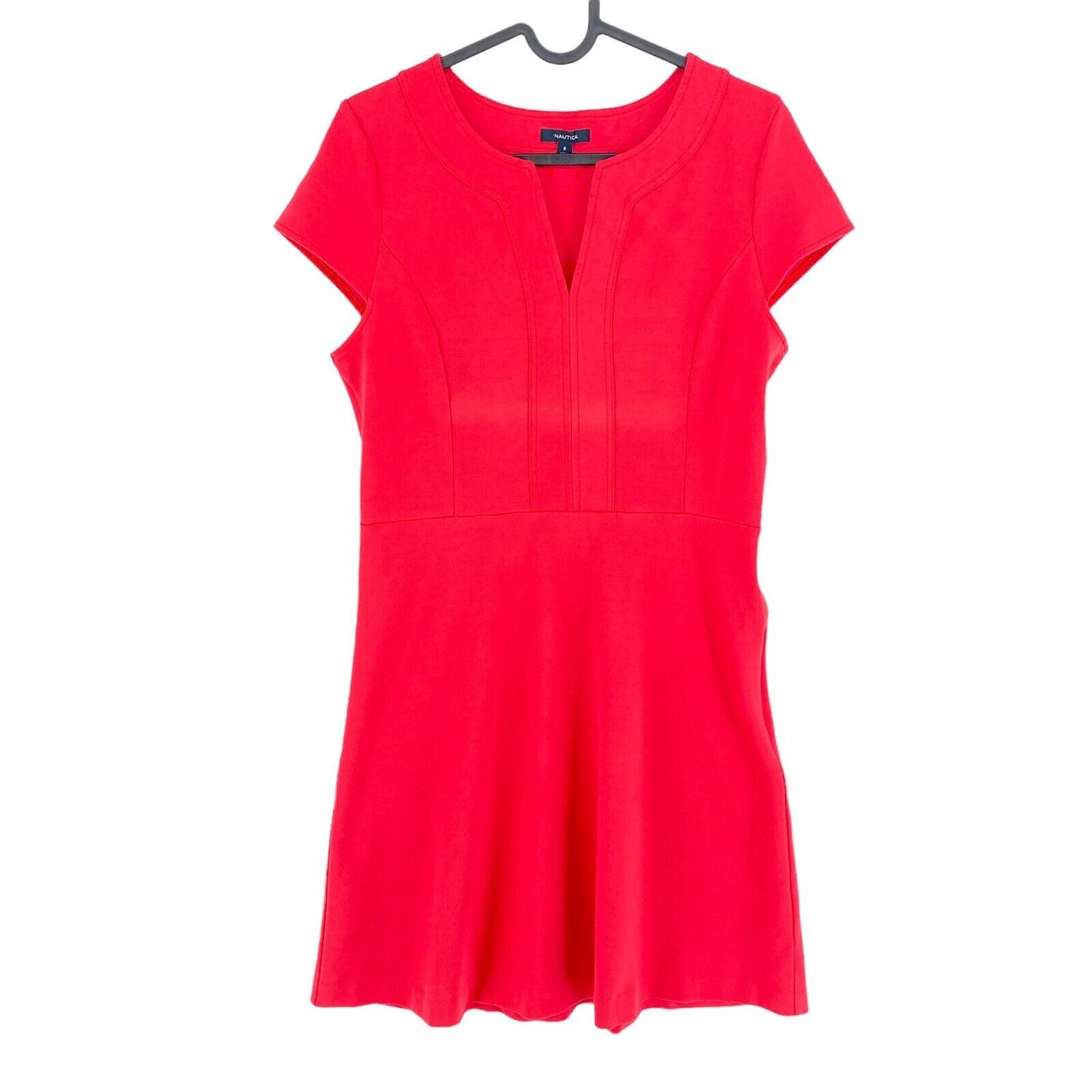 NAUTICA Red Short Sleeves Flared Dress Size 8 / M