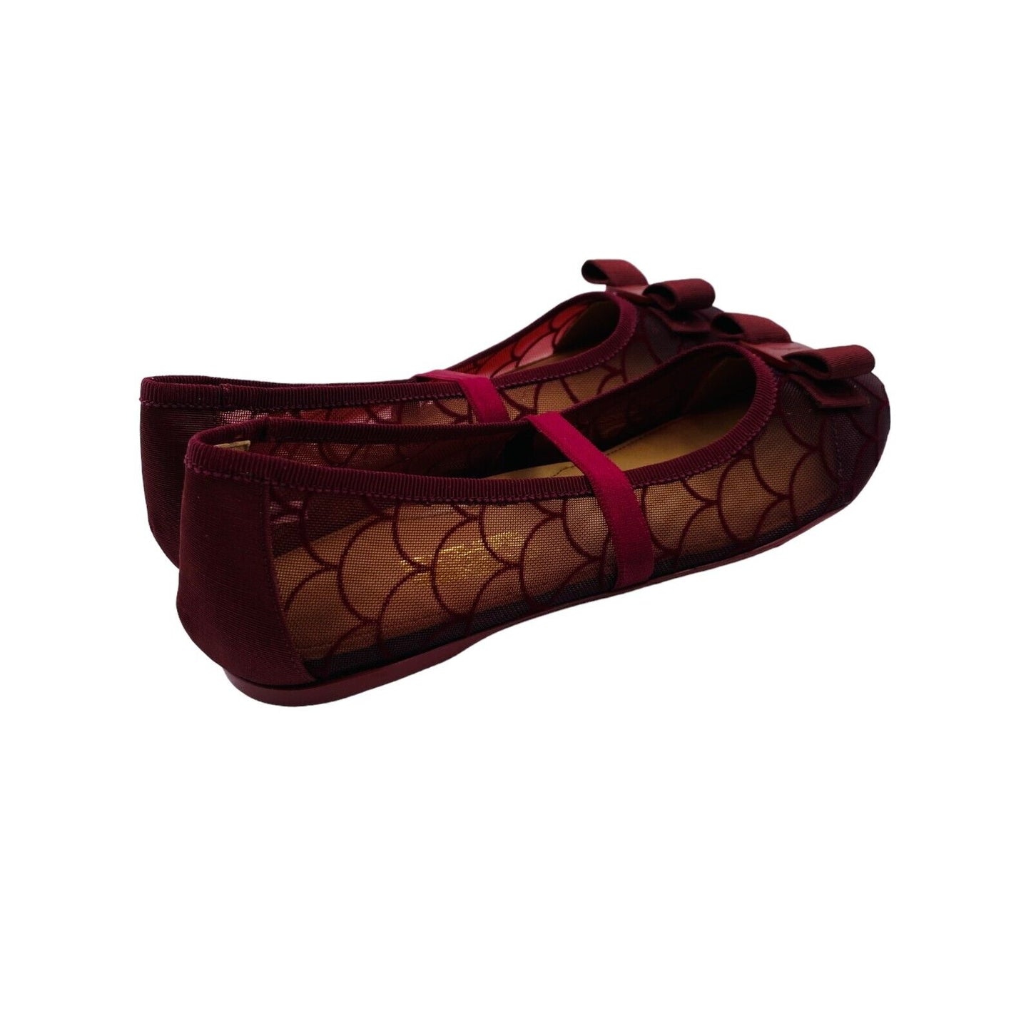 Salvatore Ferragamo Girls Bordeaux Mermaid Mini Flat Shoes Size EU 35 UK 2.5