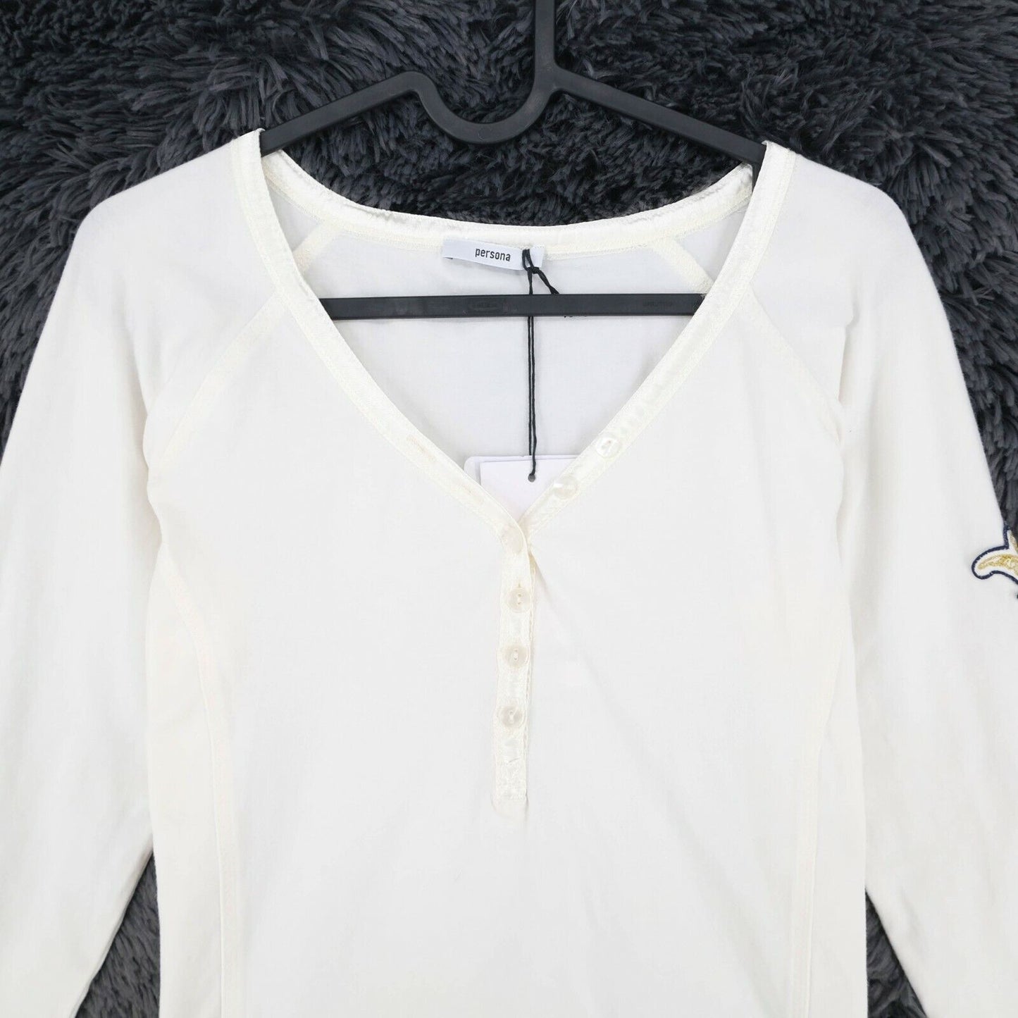 PERSONA White Long Sleeves Blouse T Shirt Size S