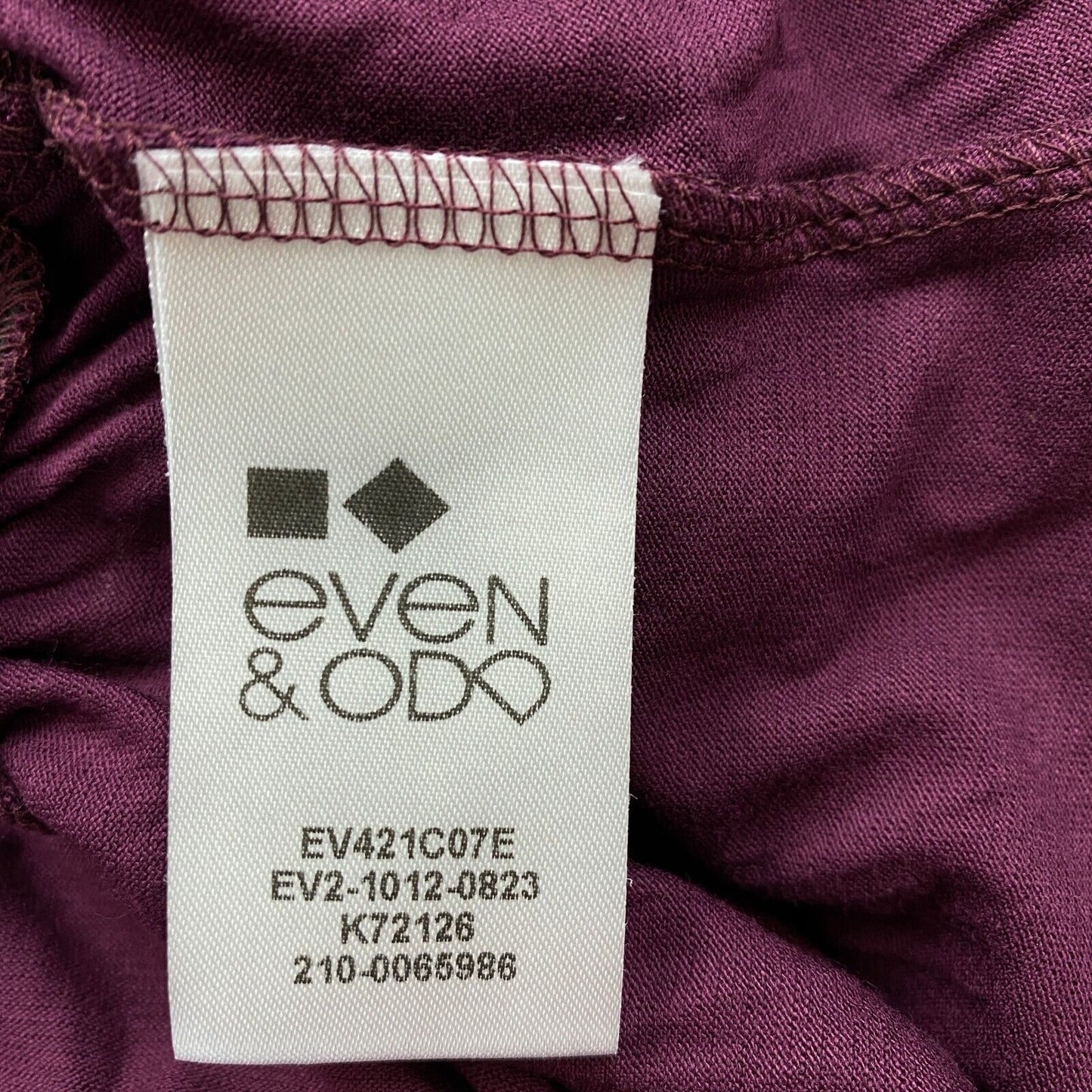 EVEN &amp; ODD Raisin Vin Violet Sans Manches Col Rond Jersey Tank Robe Taille M