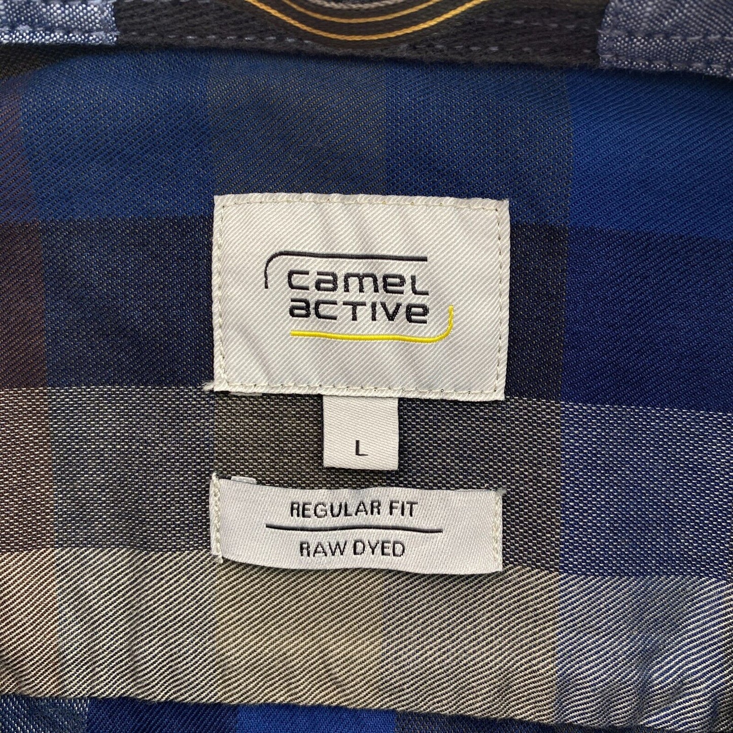 CAMEL ACTIVE Men Navy Blue Plaid Regular Fit Short Sleeve Shirt Size L