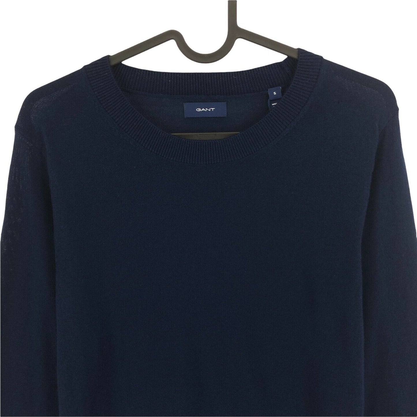 GANT Pull à col rond en mérinos lavable bleu marine Taille S