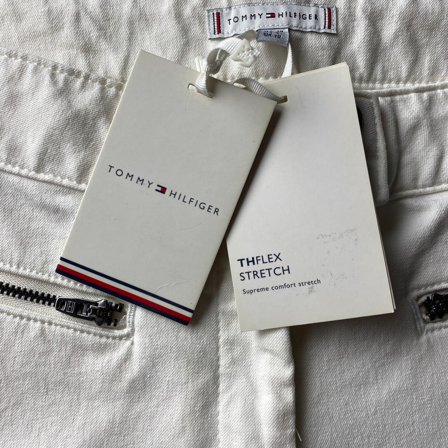 Tommy Hilfiger Women White Slim Straight Fit Trousers EUR 38 UK 10 US 6 W30