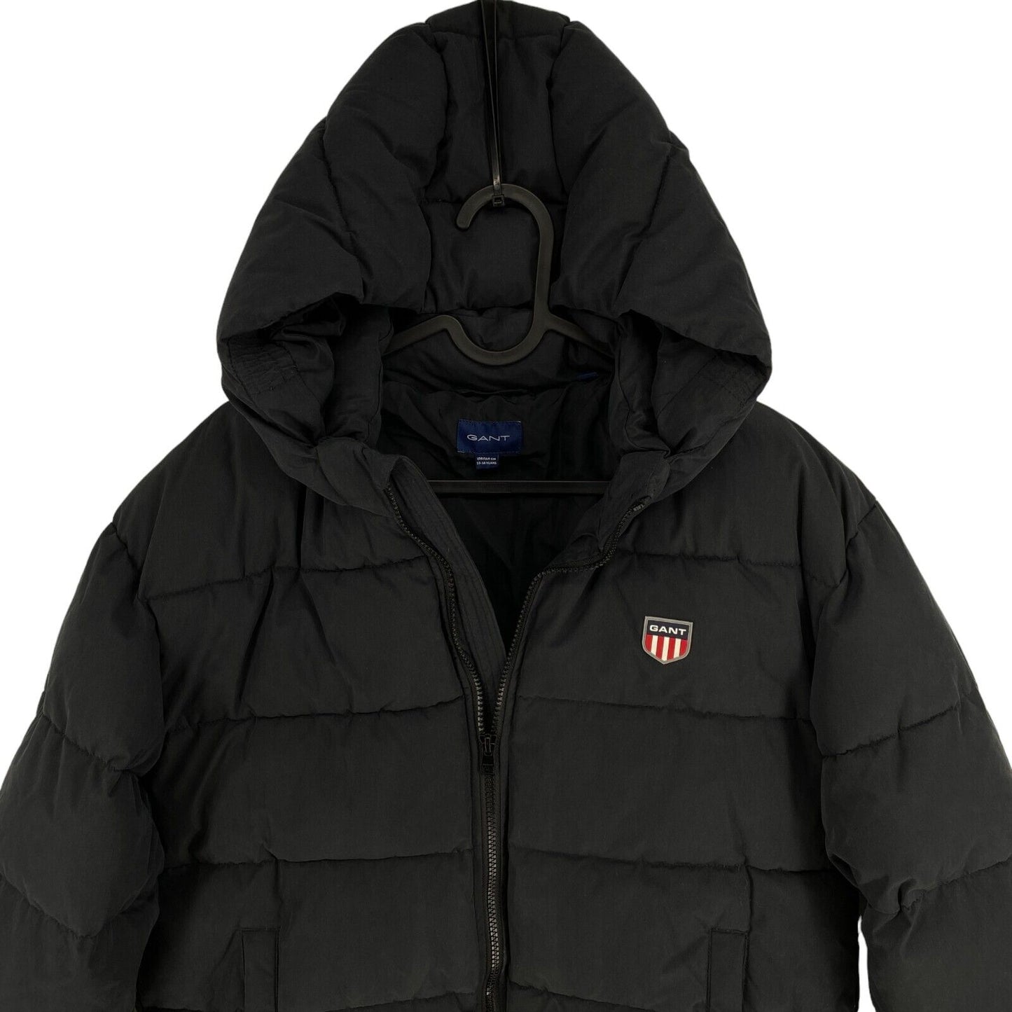 GANT Veste à capuche rembourrée noire Retro Shield pour garçon Taille 13-14 ans 158/164 cm