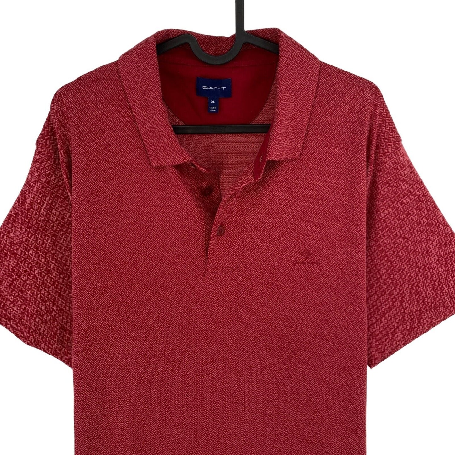 GANT Dark Red Jacquard Rugger Polo Shirt Size XL