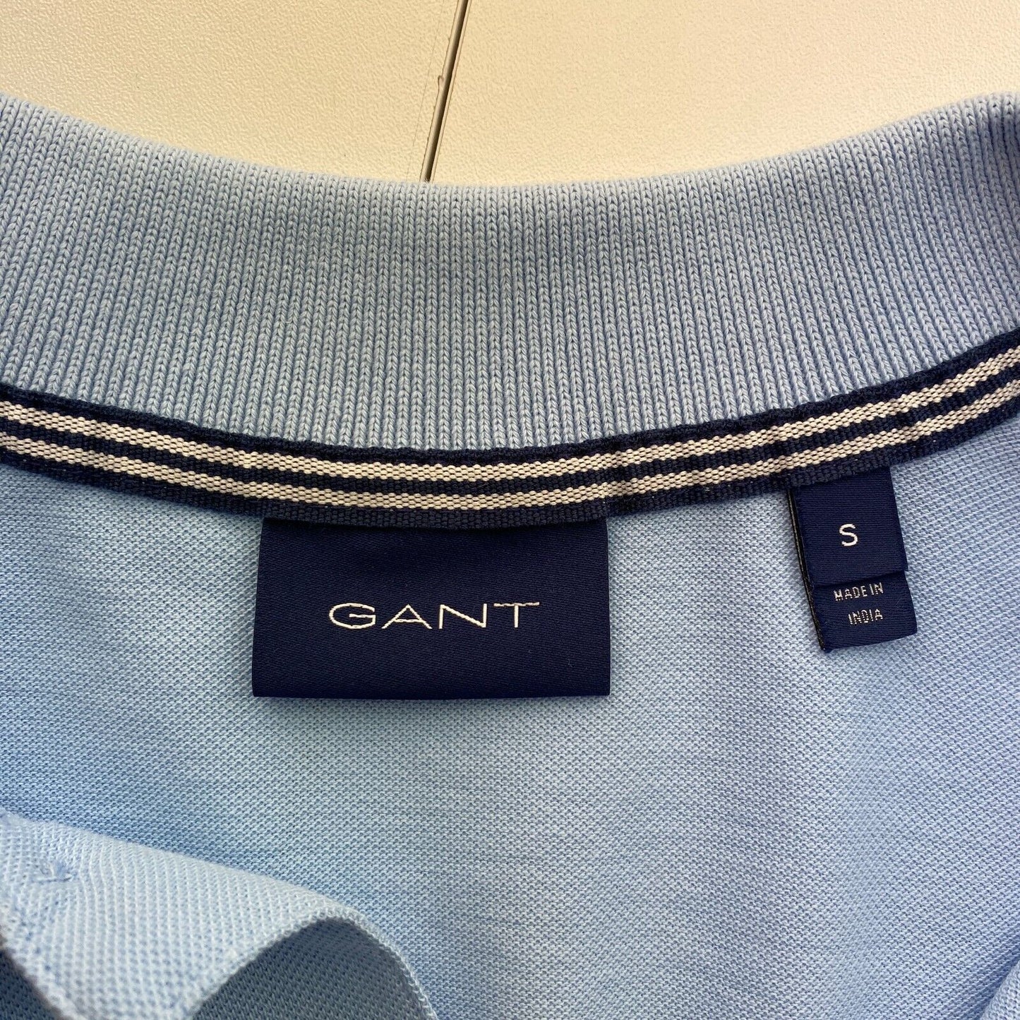 GANT Men Blue Retro Shield Pique Rugger Short Sleeves Polo Shirt Size S