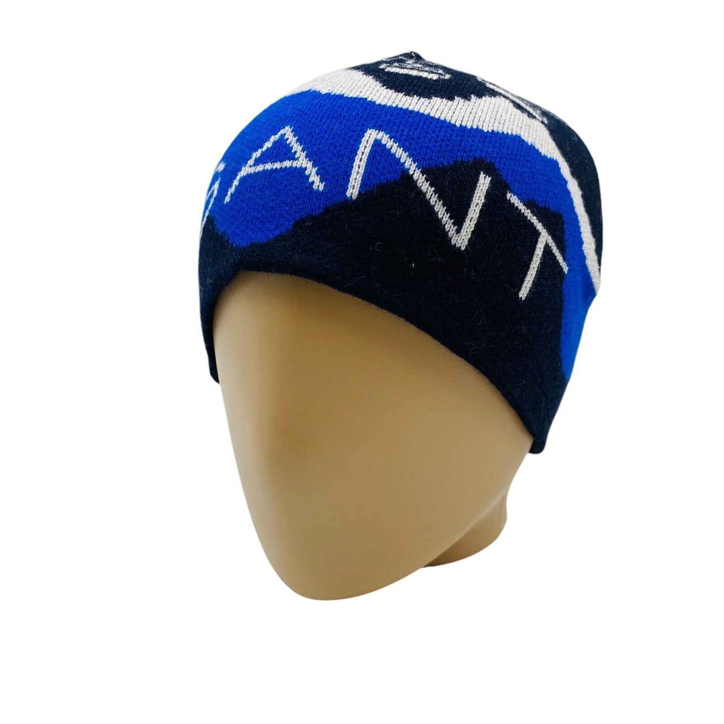 GANT Unisex Kids Blue Cotton Wool Blend Beanie Winter Hat One Size