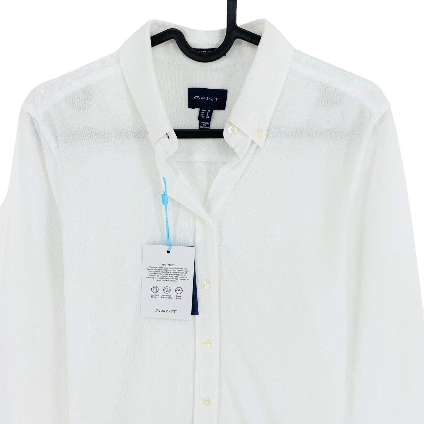 GANT White Tech Prep Jersey Shirt Size EU 36 UK 8 US 6