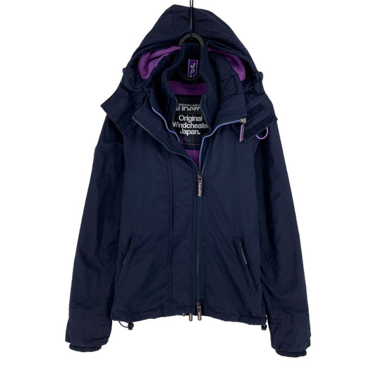 Superdry Blue Original Windcheater Hooded Jacket Coat Size XS