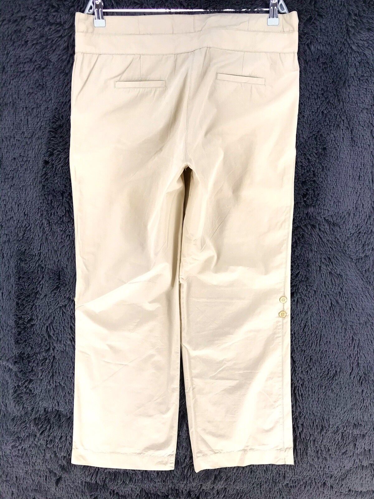 €135 GANT Women Beige Regular Wide Leg Fit Chino Trousers Size EUR 38 US 8 UK 12