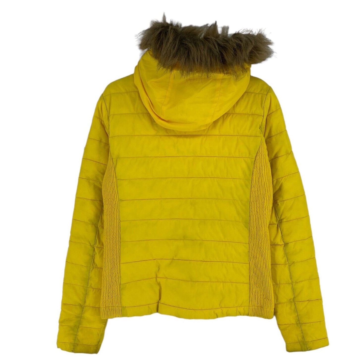 SUPERDRY THE ORIGINAL FUJI Yellow Hooded Padded Jacket Size EU 36 UK 8 US 4