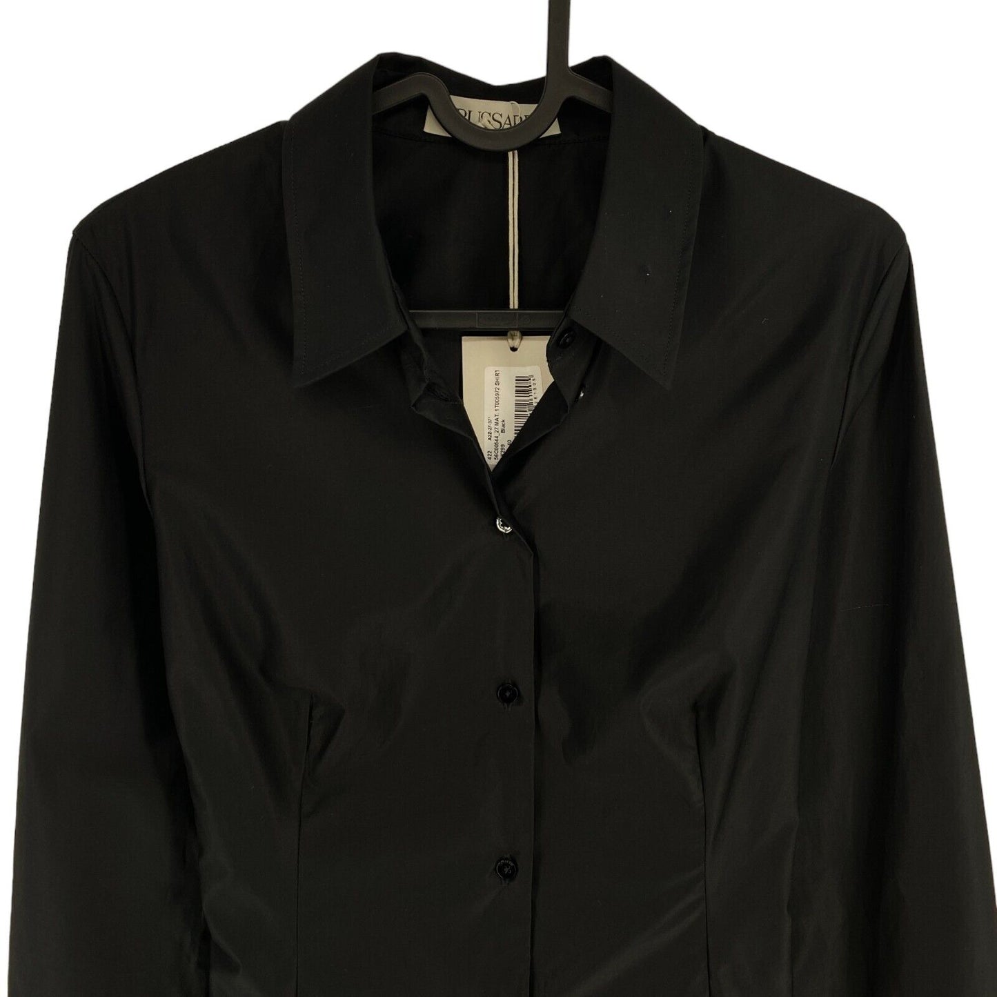 TRUSSARDI Black Popeline Shirt Size 40 EU 36 UK 8 US 6