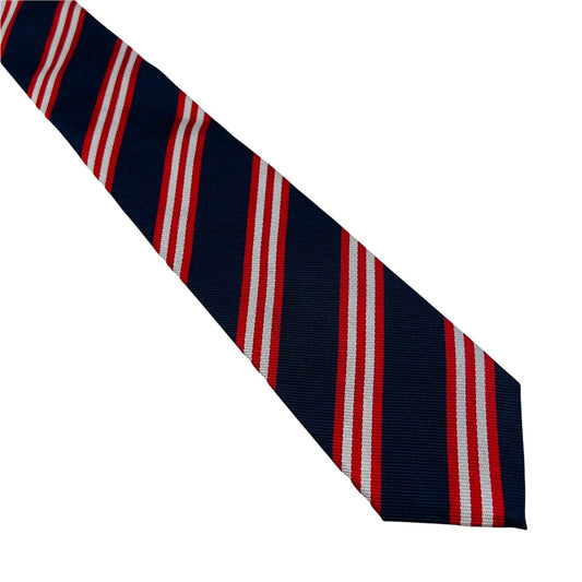 GANT Boys Kids Dark Blue Red Striped 100% Silk Hand Made Tie