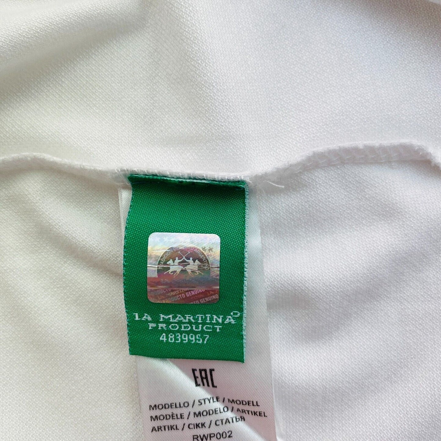 LA MARTINA White Viscose Piquet Polo Shirt Size 2 / S