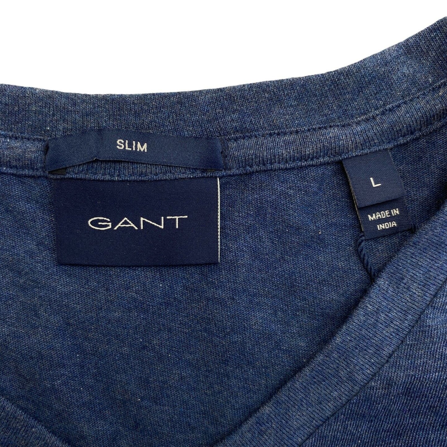 GANT Dark Blue Original Slim V Neck T Shirt Size L