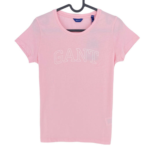 GANT T-Shirt mit Rundhalsausschnitt und Bogenlogo, Pink, Größe XS