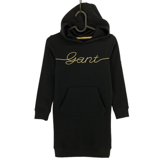 GANT Girls Black Script Long Sleeves Hoodie Dress Size 122/128 cm 7 - 8 Years