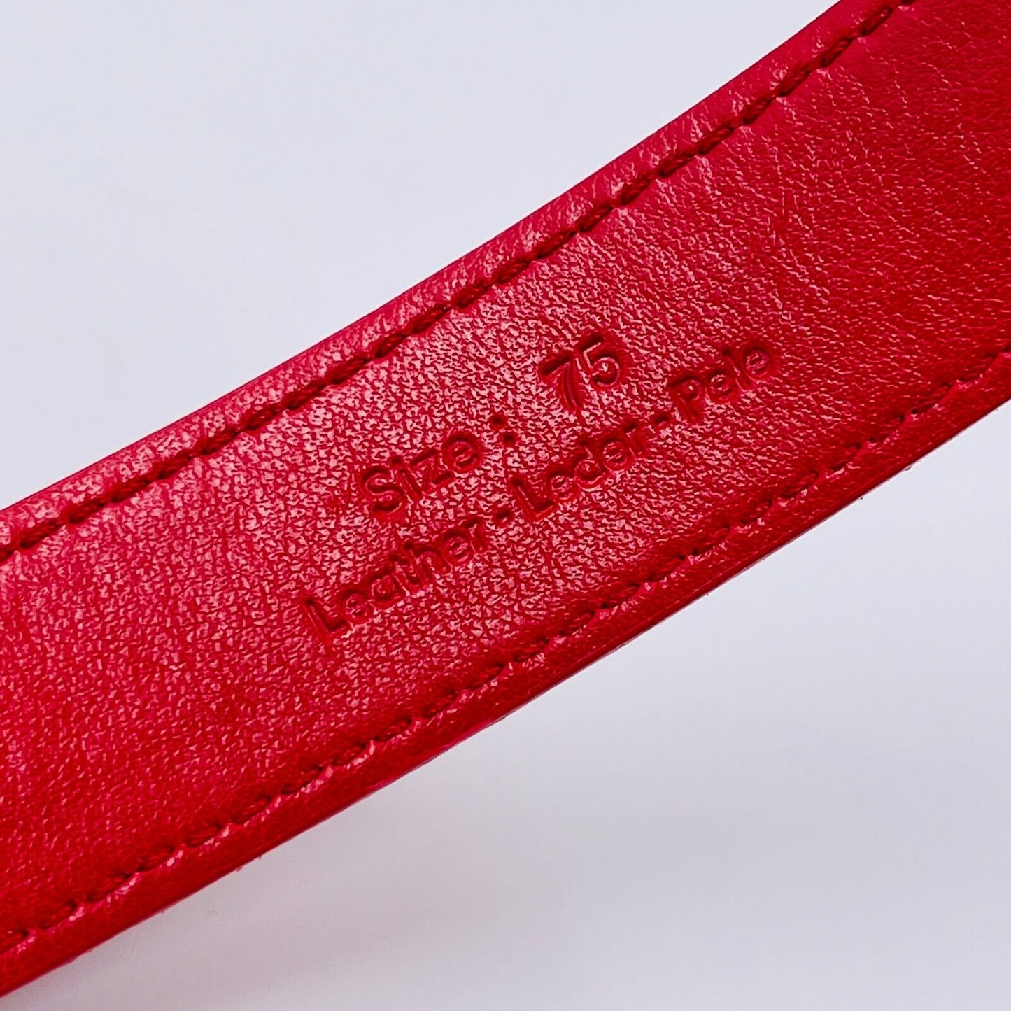 GANT Red 100% Suede Leather Belt Size 75 cm 30 in.