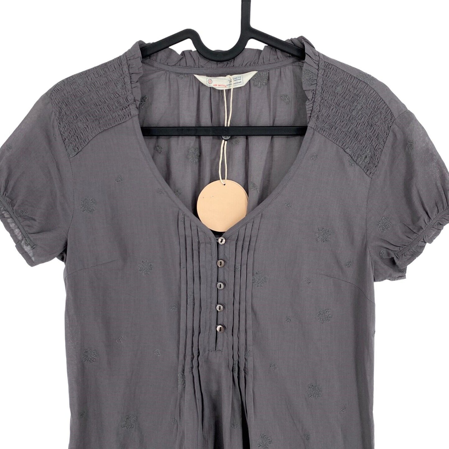 Odd Molly Grey On Point Short Sleeves Dress Size 0 / XS