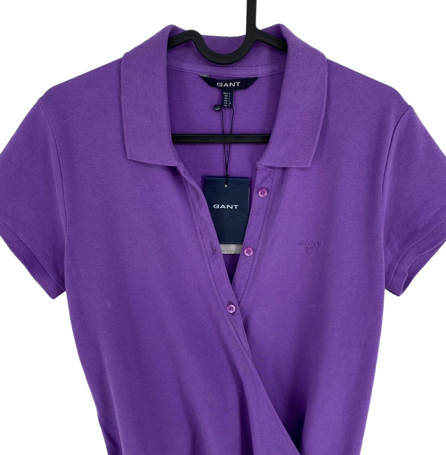 GANT Purple Pique Polo Wrap Up Shirt Size L