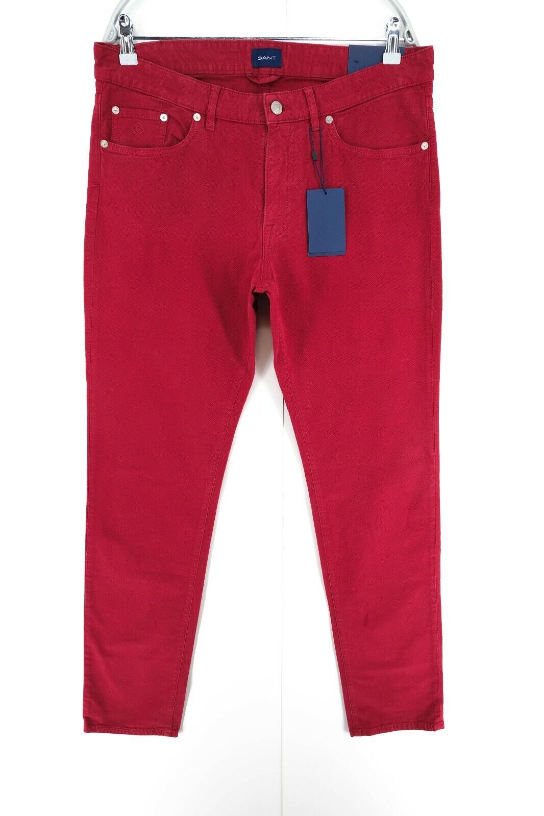 GANT Mahogny Red Canvas Slim Fit Jeans Size W33 L34