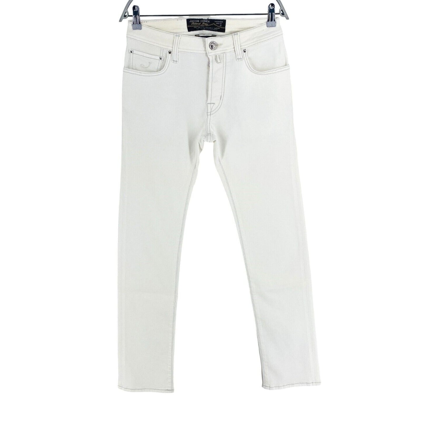 Jacob Cohen Homme 688 C Jean slim blanc Taille W30 L34 Fabriqué en Italie