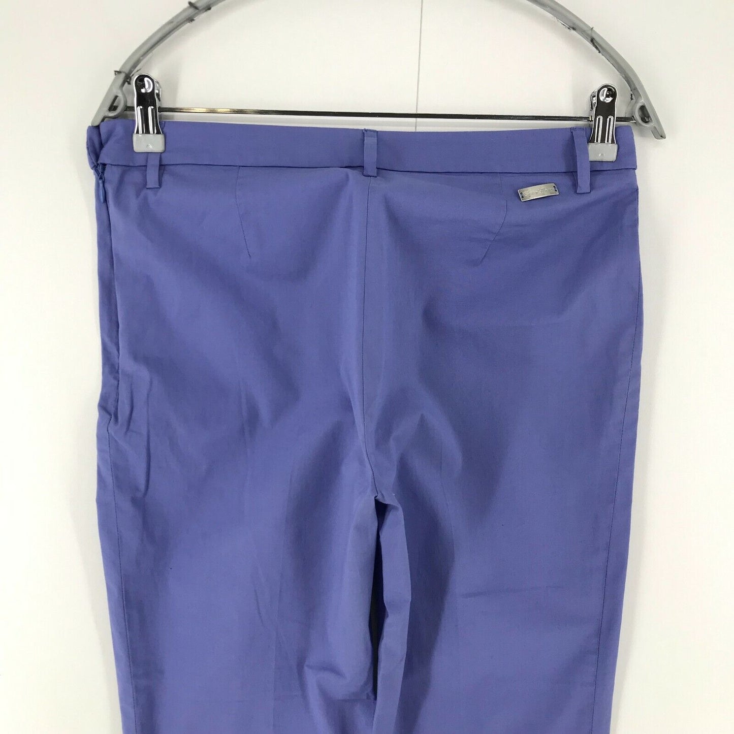 Conte Of Florence Women Purple Regular Straight Fit Capri Trousers EUR 44 W30