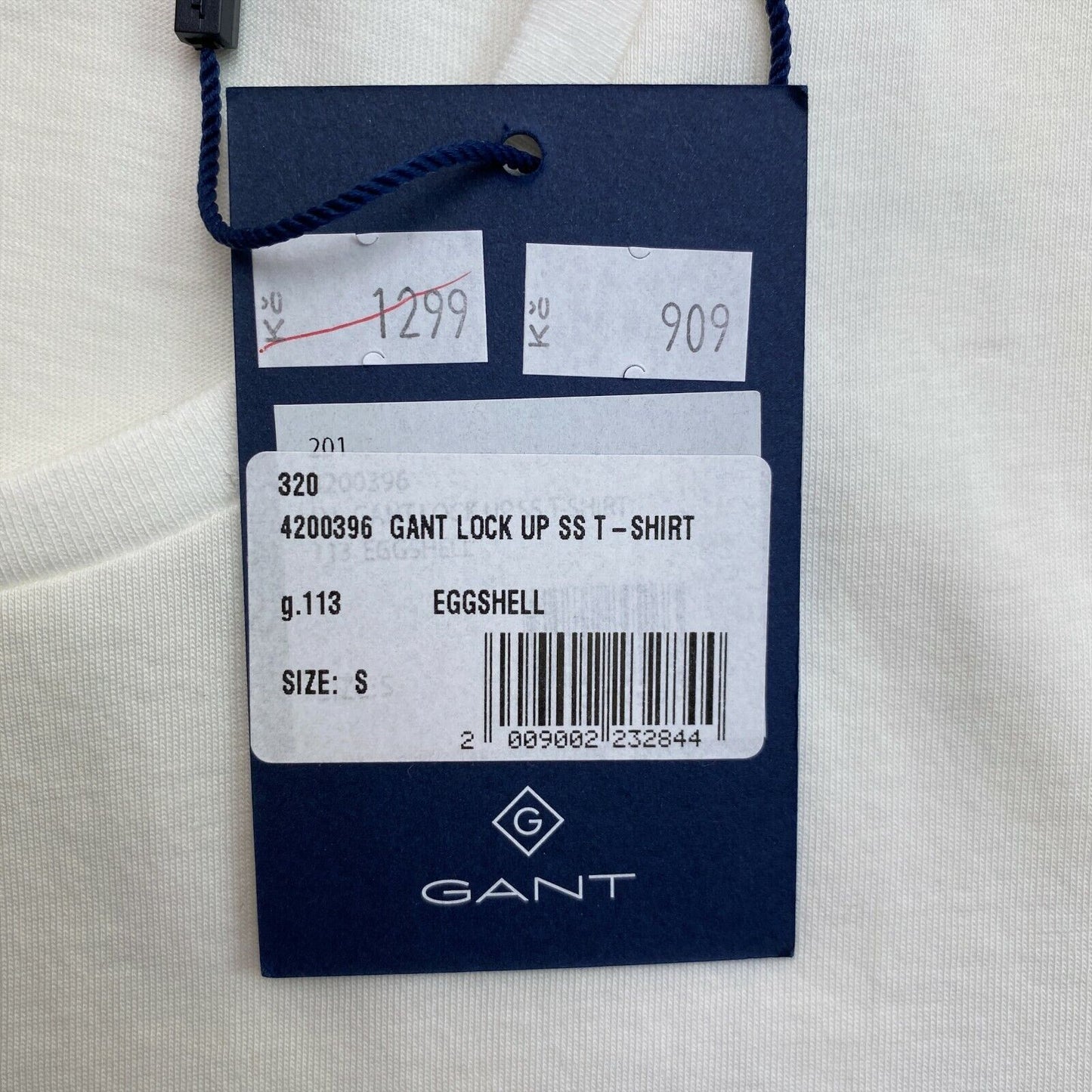 GANT T-shirt à col rond blanc Lock Up taille S