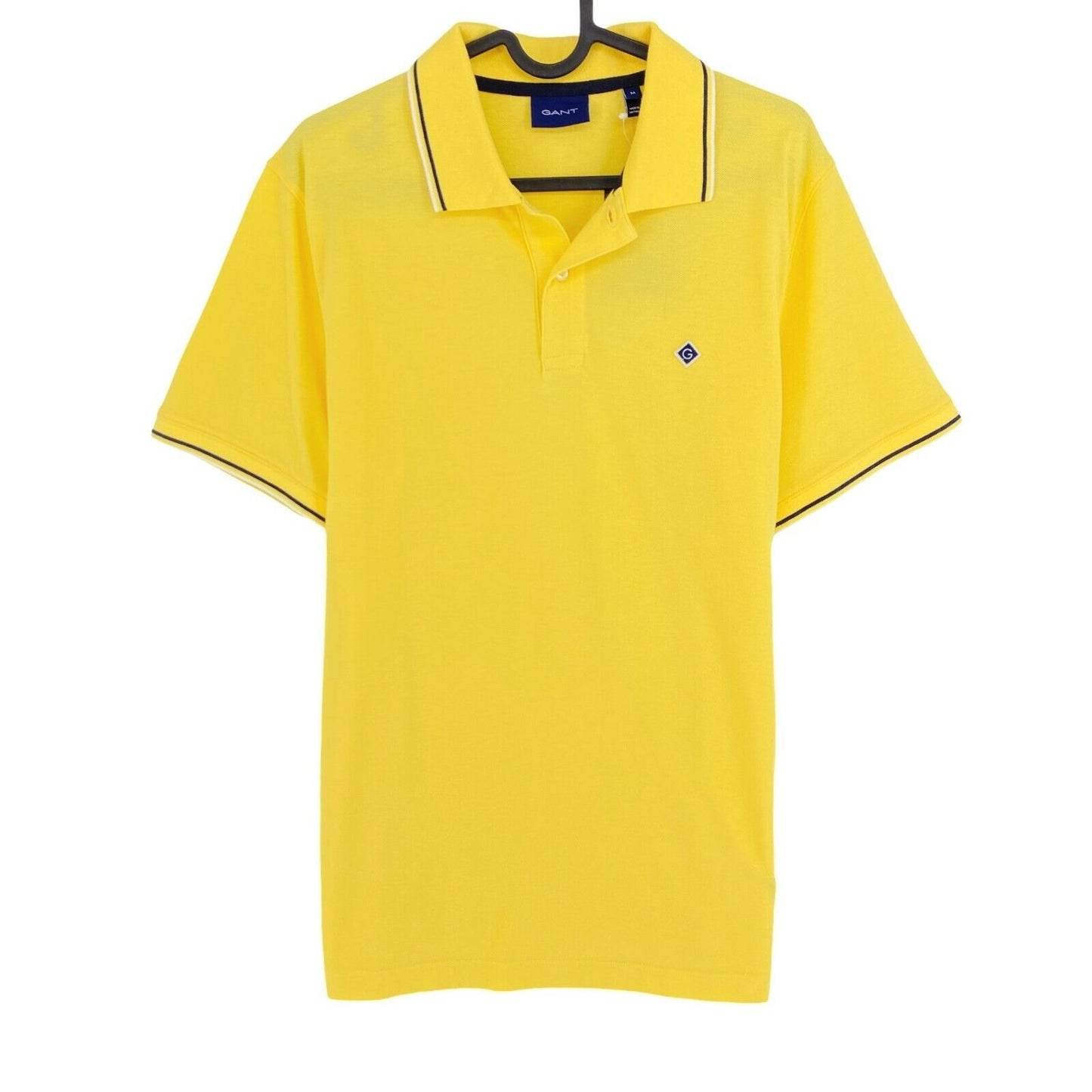 GANT Yellow Contrast Tipping Pique Rugger Polo Shirt Size M