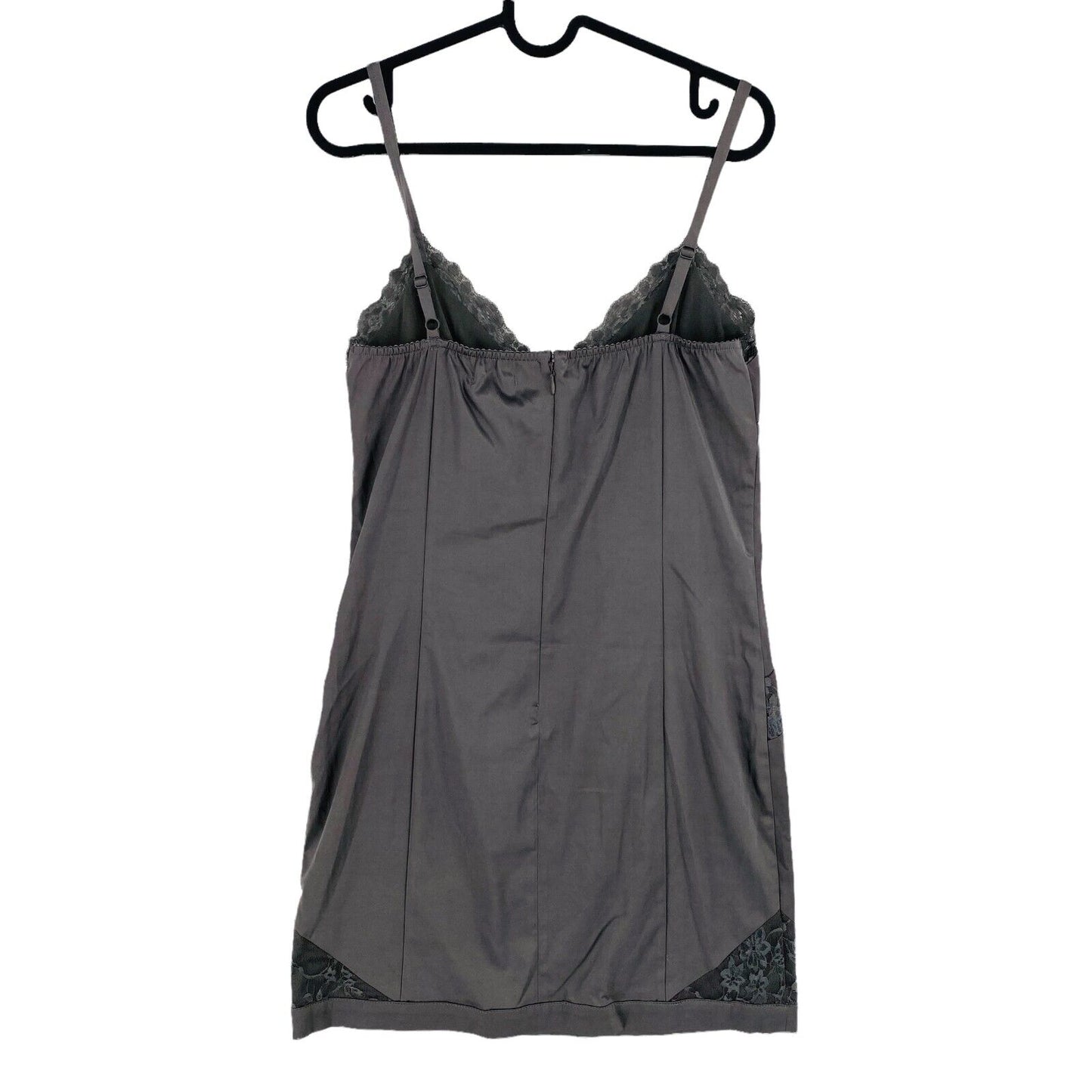 ZU ELEMENTS Dark Grey Cotton Blend Sleeveless V-Neck Tank Dress Size L