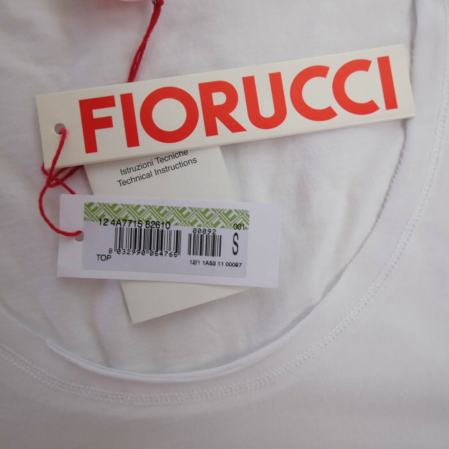 FIORUCCI T-shirt haut sans manches blanc taille S