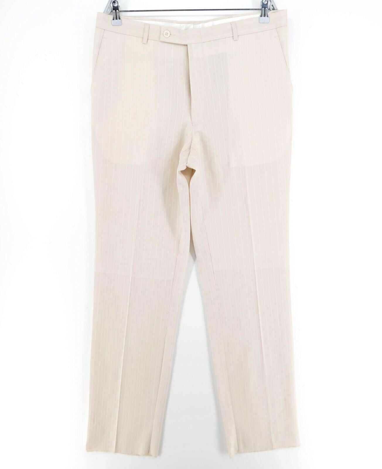 PIERRE CARDIN Beige Striped Dress Pants Trousers Size EU 46 48