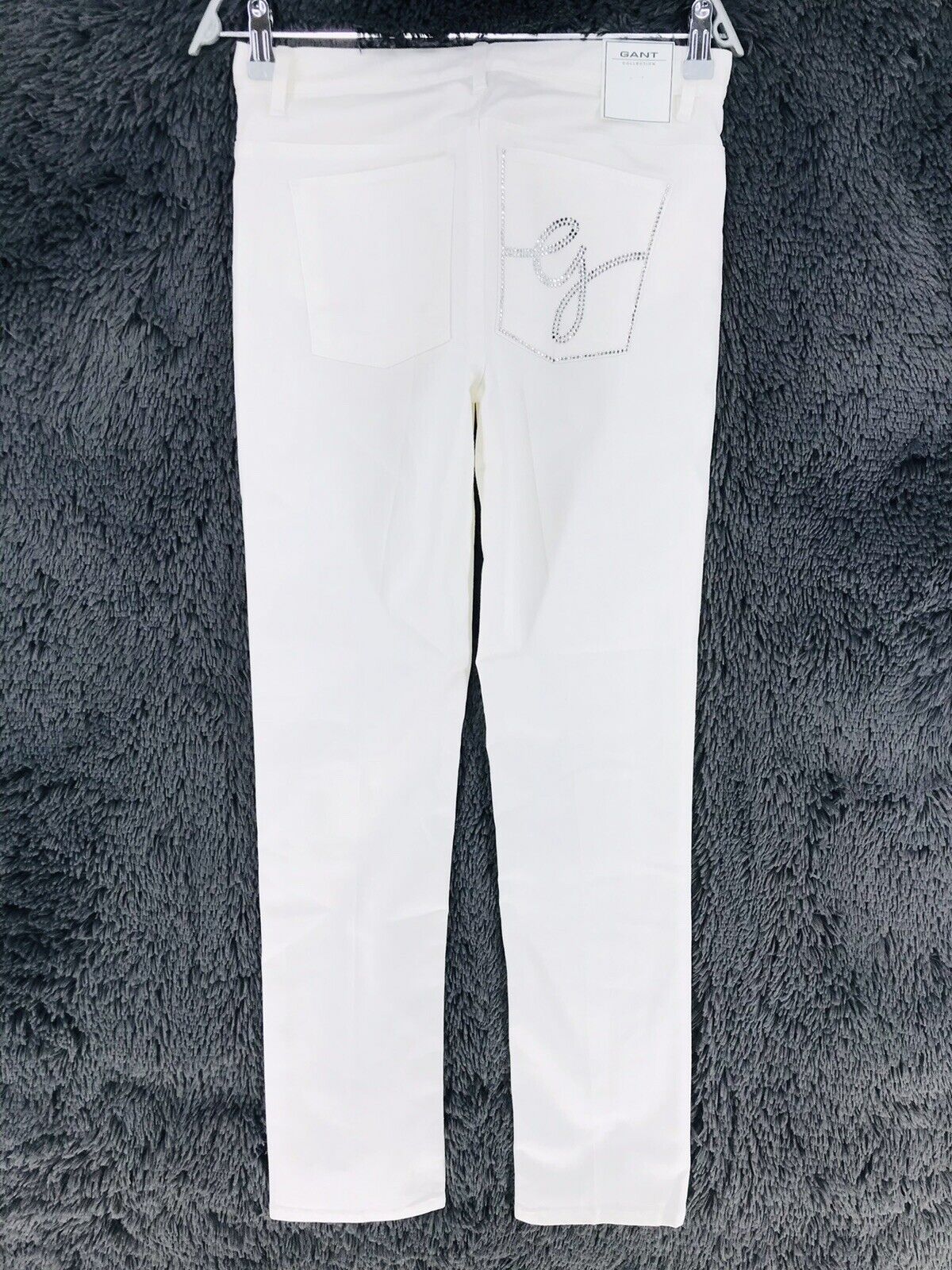 GANT DAWN femmes blanc Stretch taille normale coupe régulière jambe étroite jean W29 L34