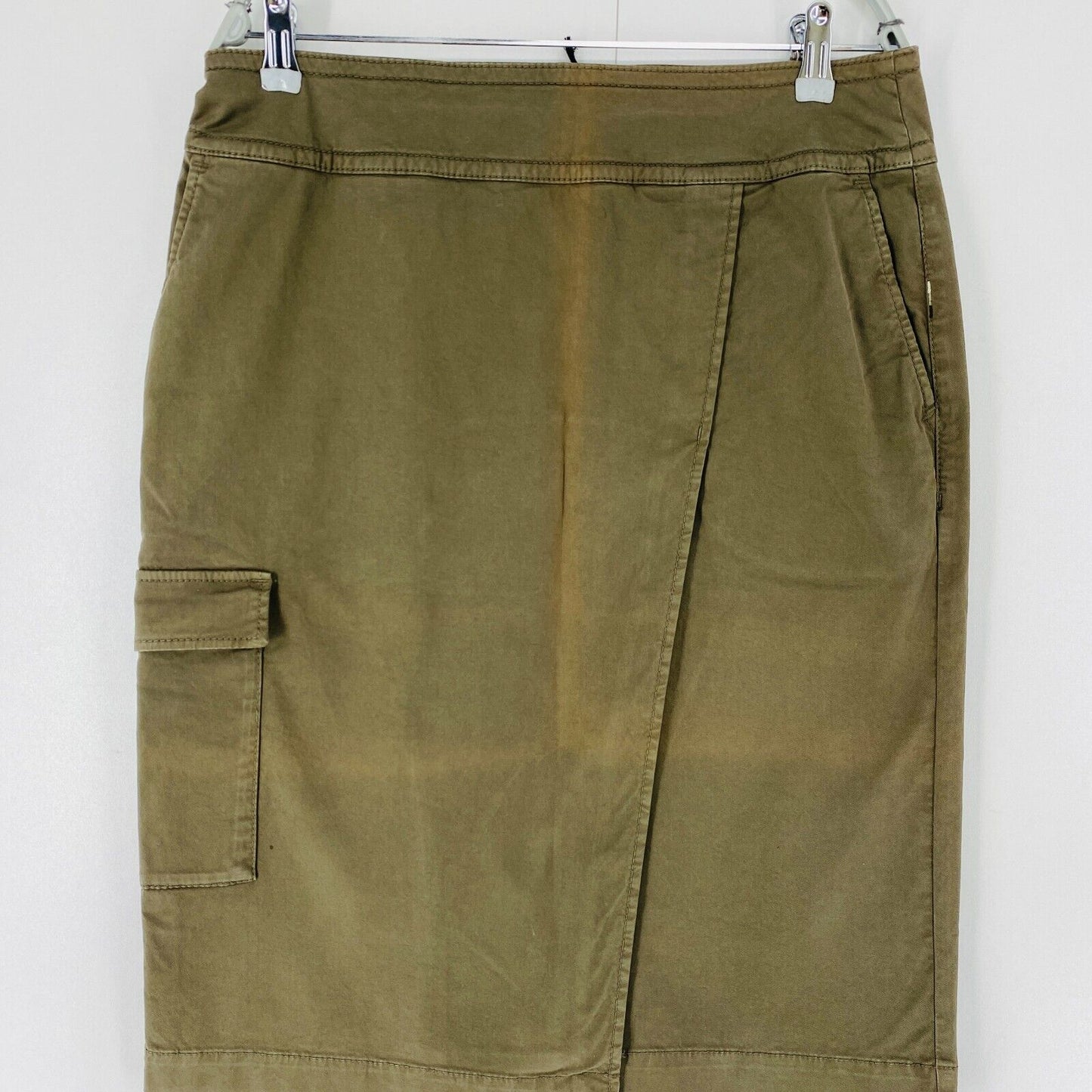 CAMEL ACTIVE Khaki Green Regular Fit Cargo Skirt Size EUR 40 W32